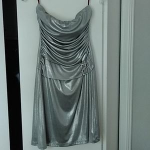 Silver Lame Cocktail Dress